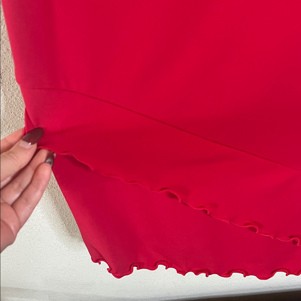 Moda International Halter Dress Red Asymmetrical Ruffle Party Boho Sz Small - Picture 4 of 14